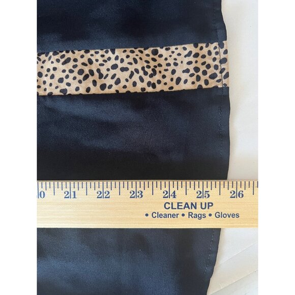 Shein Sheer Slit Tie Sleeve V Neck Leopard Print Chiffon Blouse Womens Size L - Picture 7 of 7